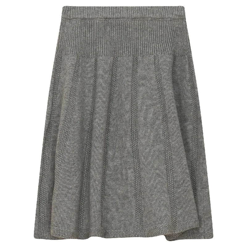 Denim Design P4354-PLEATED KNIT SKIRT-GREY