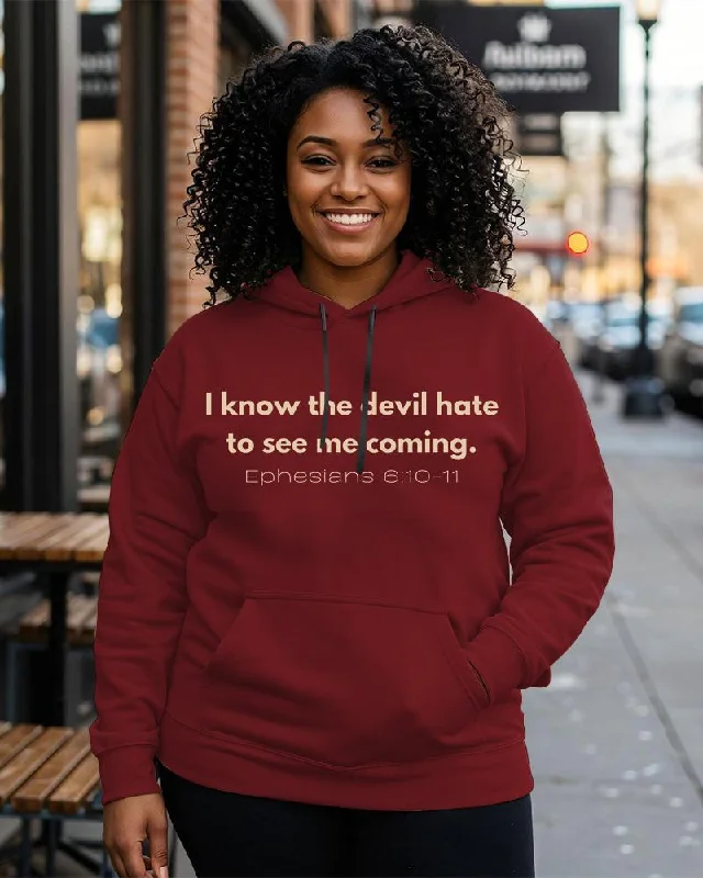 Soft And Comfortable Devil Hate To See Me Coming  Long-sleeved Hoodie