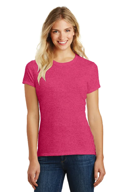 Elegant Temperament District Womens Perfect Blend Short Sleeve Crewneck T-Shirt - Heather Watermelon Pink - Closeout Elegant Temperament District Womens Perfect Blend Short Sleeve Crewneck T-Shirt - Heather Watermelon Pink - Closeout