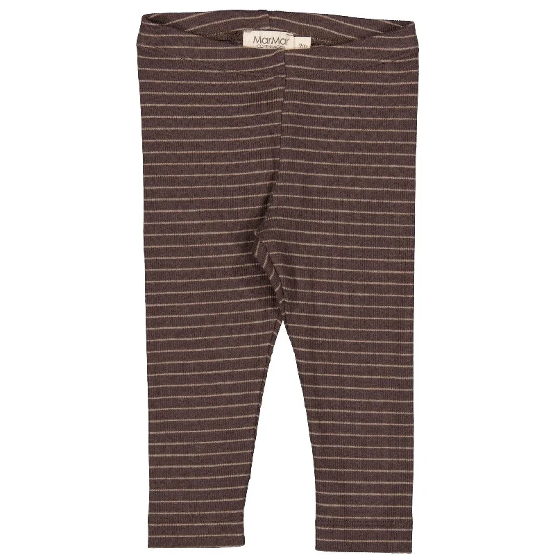 Romantic And Fresh MarMar Modal Fine Rib Nori Green Stripe Leg Legging