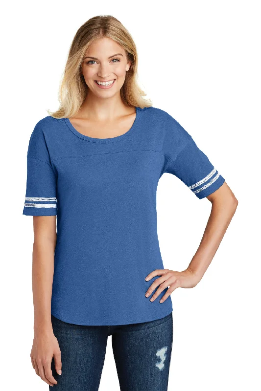 Minimalism District Womens Scorecard Short Sleeve Crewneck T-Shirt - Heather True Royal Blue/White - Closeout Minimalism District Womens Scorecard Short Sleeve Crewneck T-Shirt - Heather True Royal Blue/White - Closeout