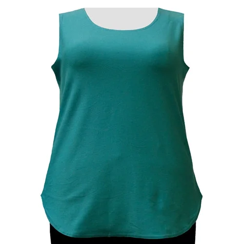 Feminine Charm Jade Cotton Knit Tank Top Women's Plus Size Tank Top