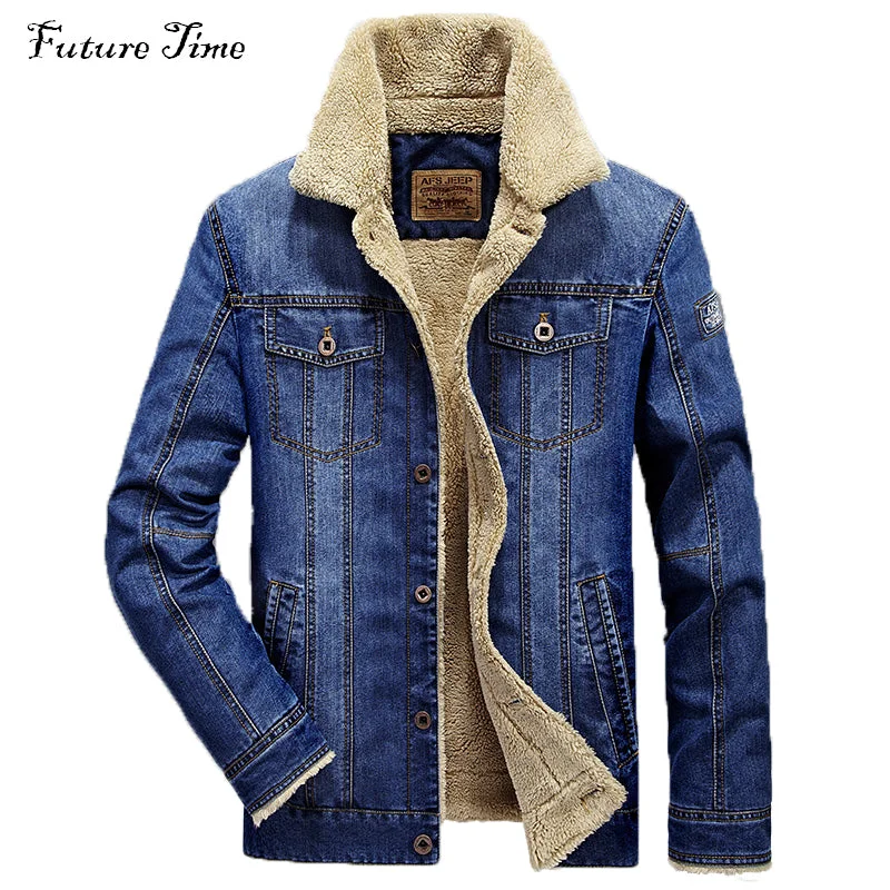 Exquisite Fabrics M-4XL men jacket and coats brand clothing denim jacket Fashion mens jeans jacket thick warm winter outwear male cowboy YF055