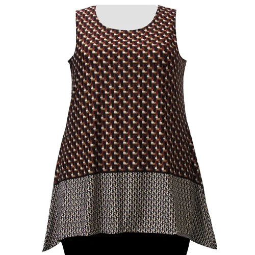 European And American Style Wine Geometric Border Print Tank Top Women's Plus Size Tank Top European And American Style Wine Geometric Border Print Tank Top Women's Plus Size Tank Top