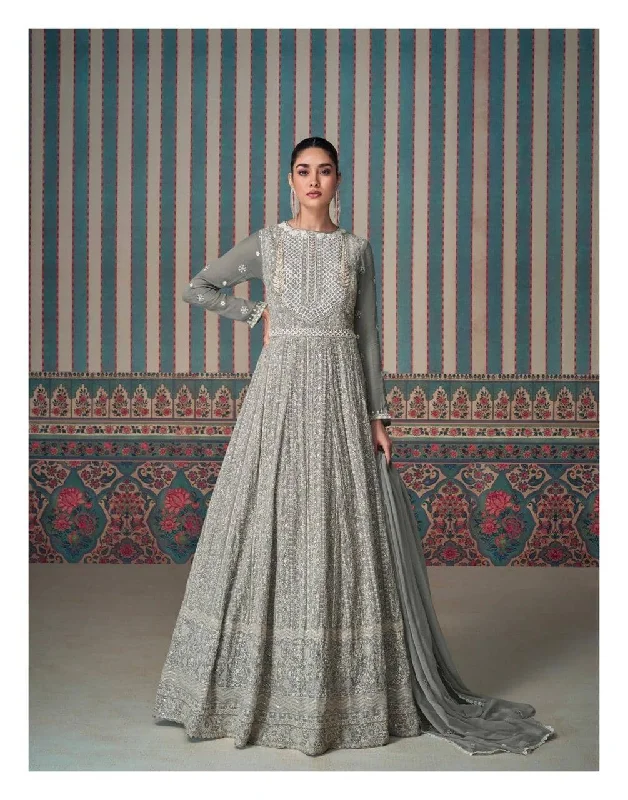 Sports And Leisure 5620 Sayuri Zarina Real Georgette Chikankari Embroidered Dress