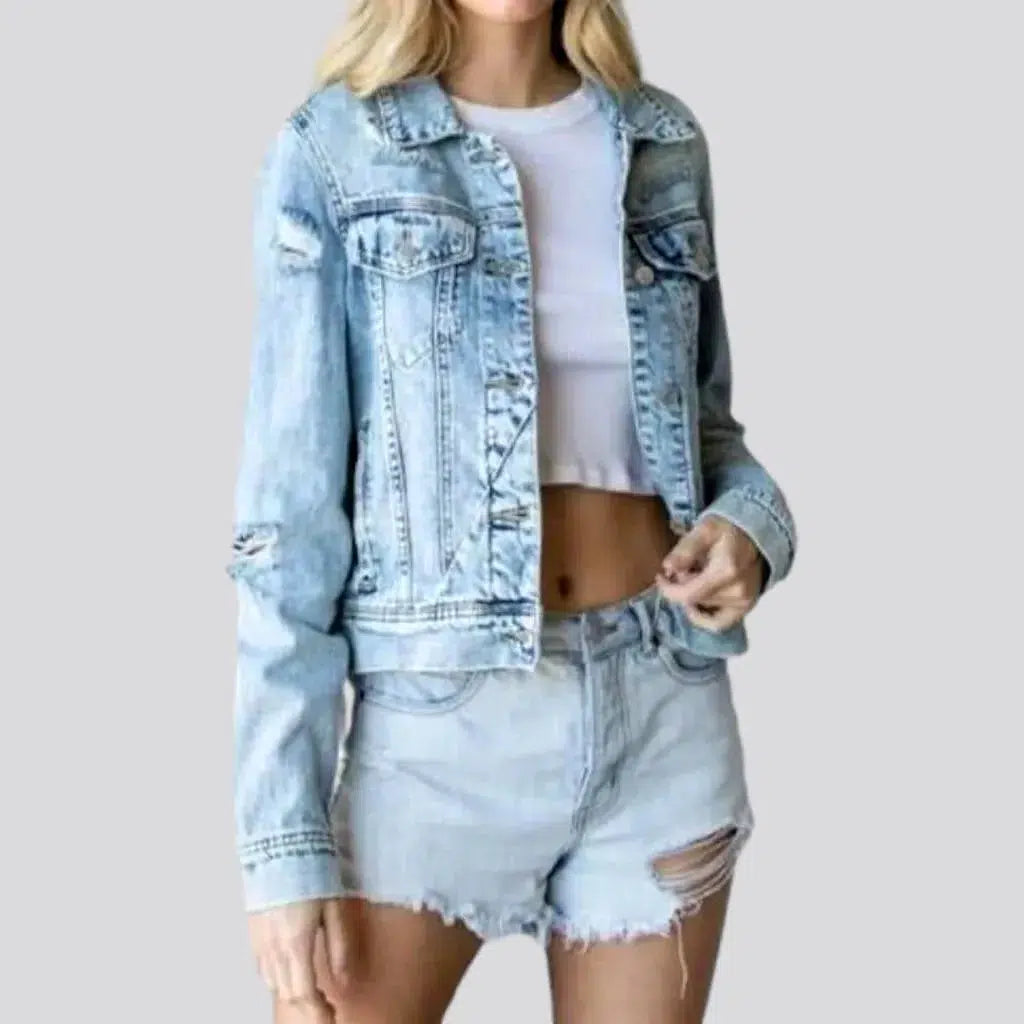 Warm And Comfortable Vintage grunge jeans jacket for women