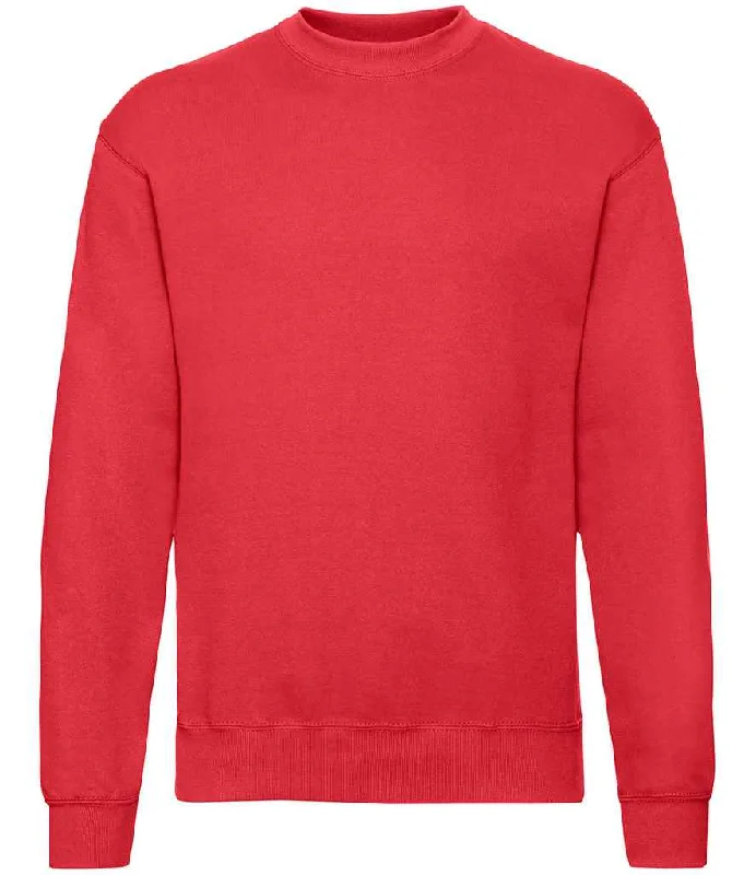 British Style Fruit of the Loom Classic Drop Shoulder Sweatshirt | Red