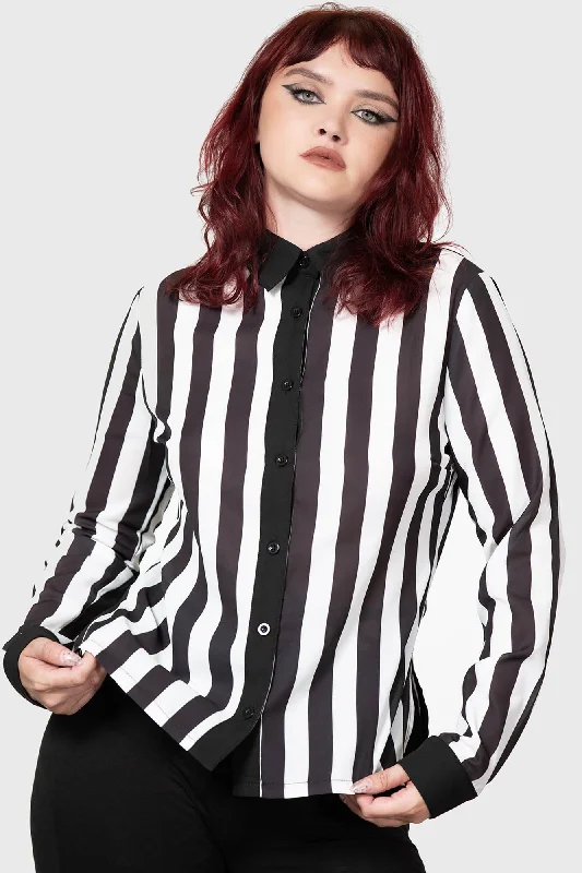 College Style Stripe Down Shirt