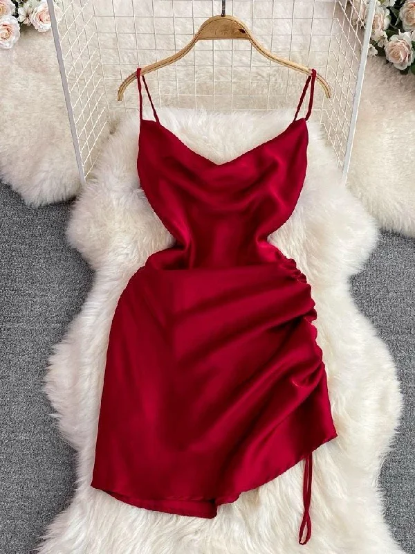 Simple Matching Lorelai Satin Mini Dress