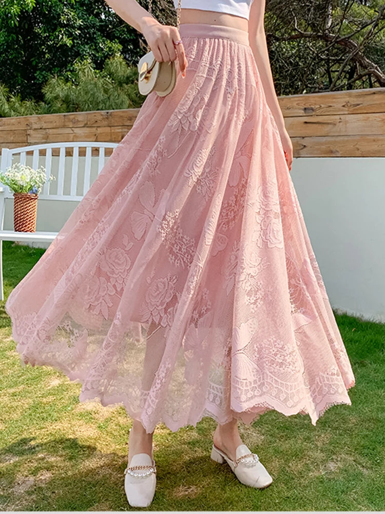 Carefree Style Women’s Floral Lace Skirt