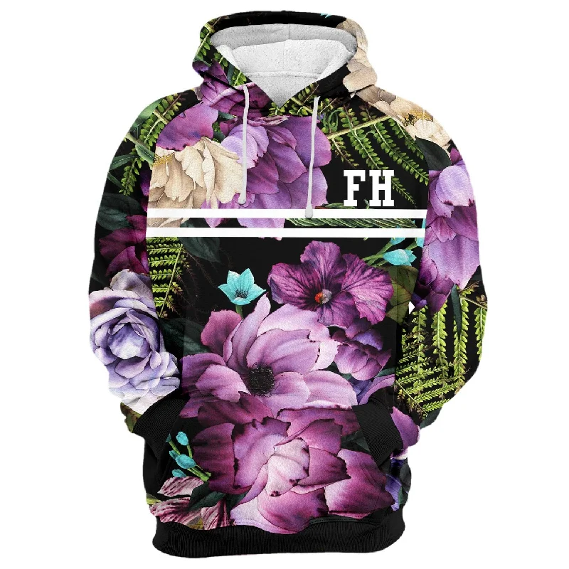 Thin Design Magenta Purple Blossom Hoodie