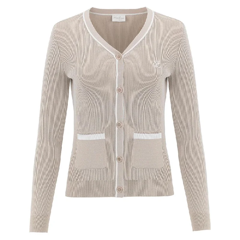 Exclusive Customization Fairliar Point Color Ribbed Golf Cardigan 2023 Women