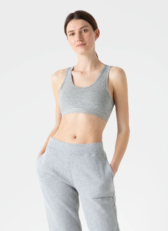 Comfortable And Cold-proof Women's Crop Top in Grey Melange
