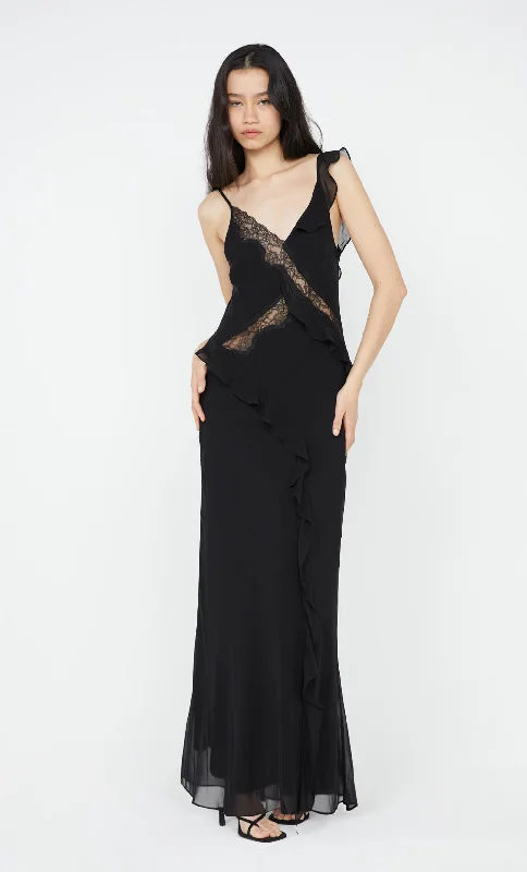 Fashion Style KNOX MAXI DRESS - BLACK