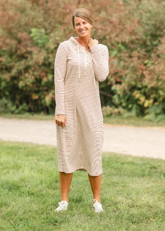 Fashionable And Versatile Cayla Quarter Zip Striped Maxi Dress