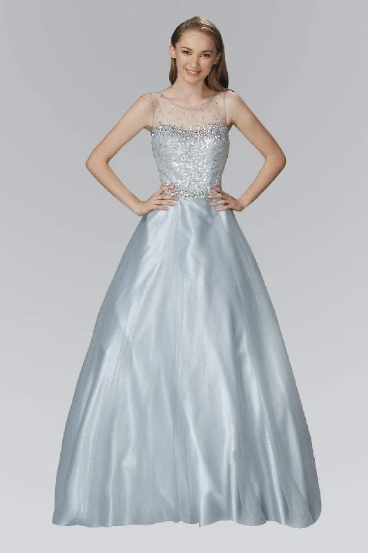 Dessert Matching Elizabeth K - GL2111 Embellished Sheer Bodice and Back Tulle Gown