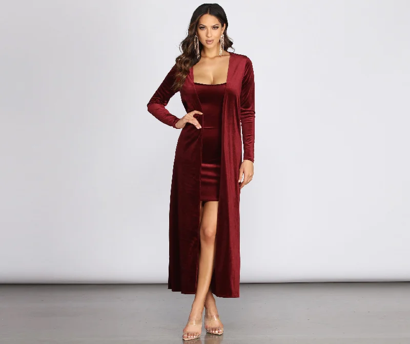 Girl Style Velvet Luxe Duster