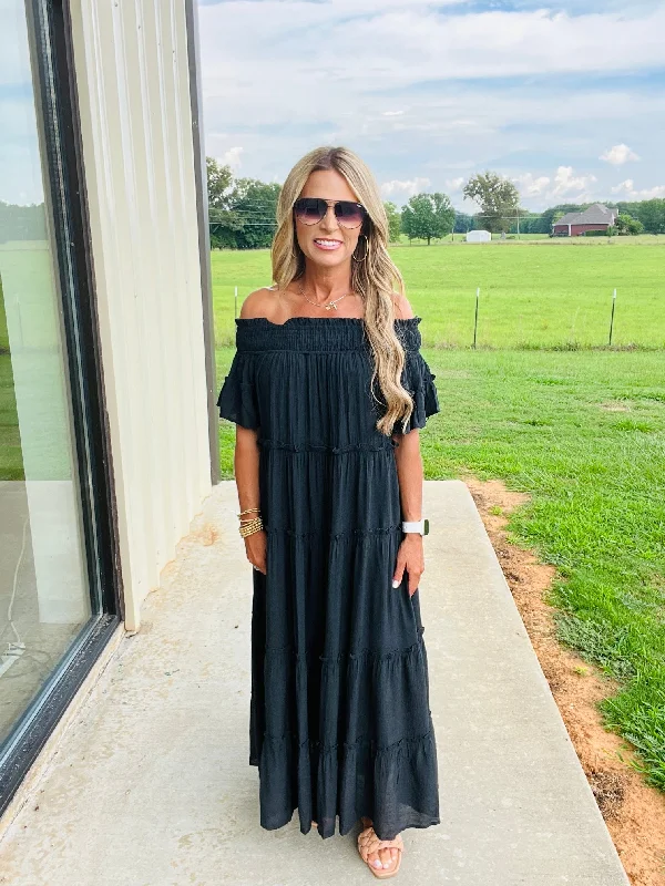 Relaxed And Casual BLACK MOROCCAN DRESS