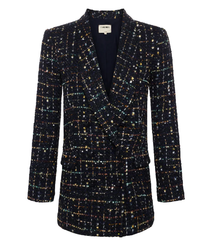 British Style L'AGENCE jayda tweed blazer
