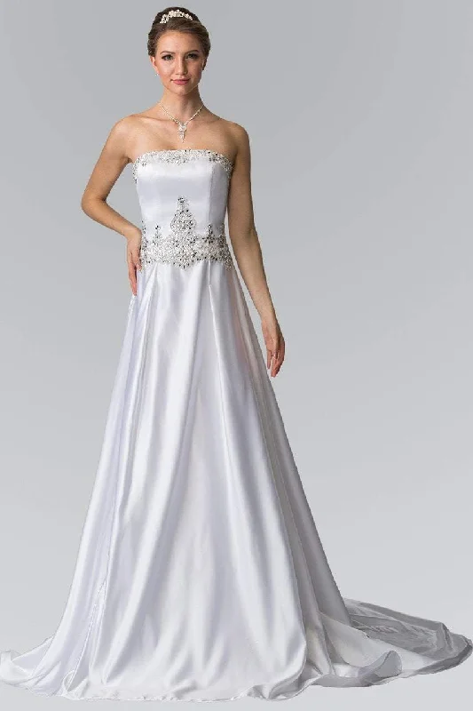 Age-reducing Style Elizabeth K Bridal - GL2201 Strapless Jewel Embellished Bridal Dress