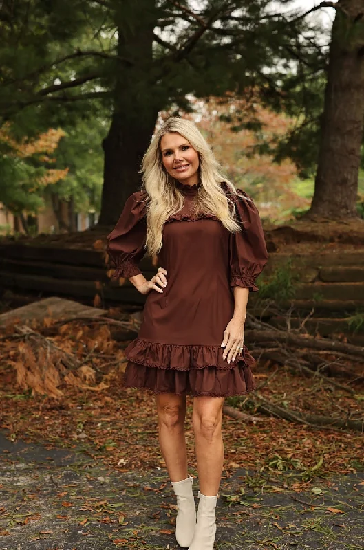 Fresh And Natural Murphy Dress Chocolate