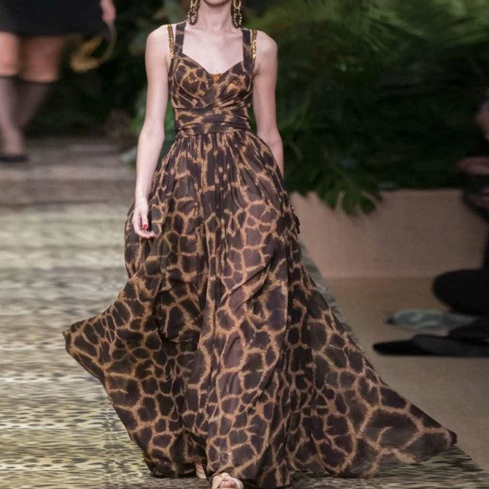 Slim Fit KittenAlarm - Ella Allover Print Sleeveless Maxi Dress