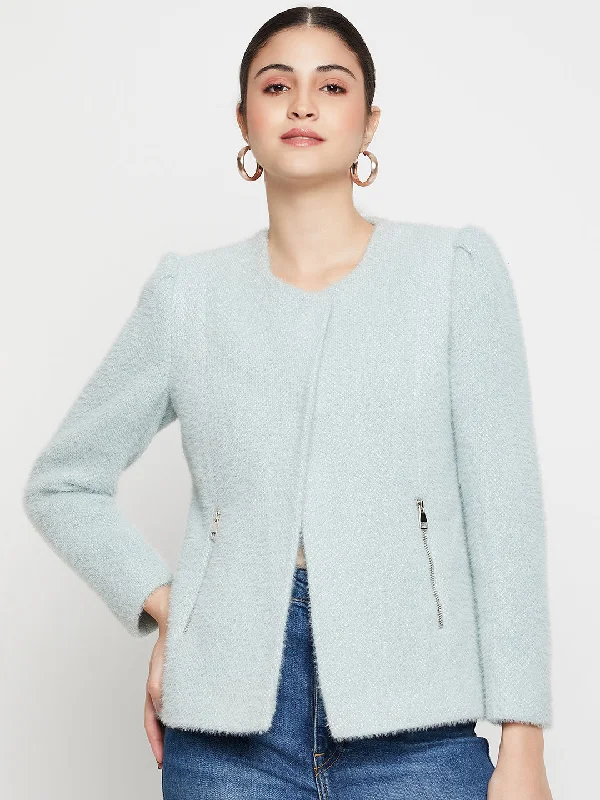 Stunning Fashion Women's   Mint Single breasted  Round neck  Blazer