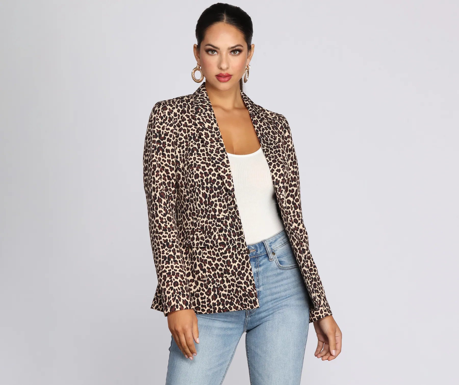 Simple And Comfortable Leopard Print Blazer