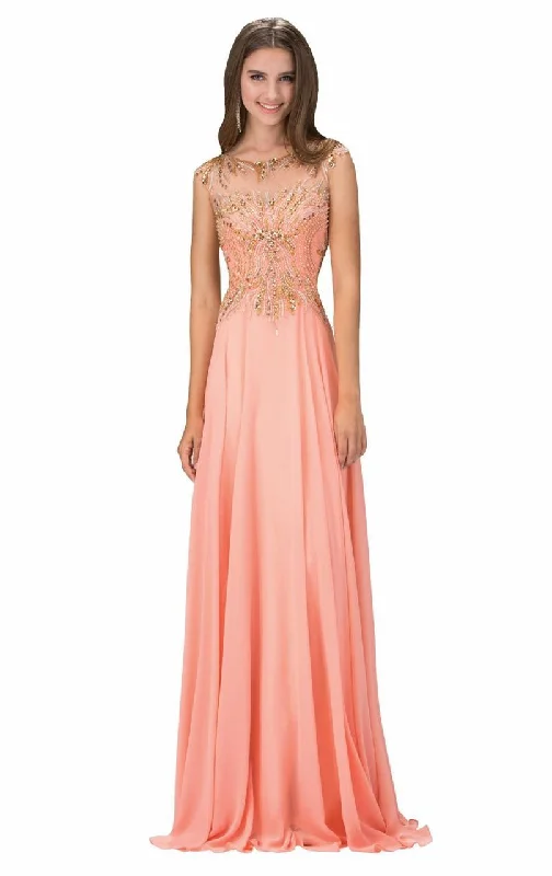 Celebrity Must-have Elizabeth K - GL1305 Embellished Sleeveless Long Dress