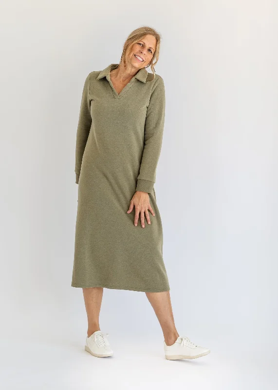 Fashion Must-have Bexlie V-neck Collar Sweatshirt Dress