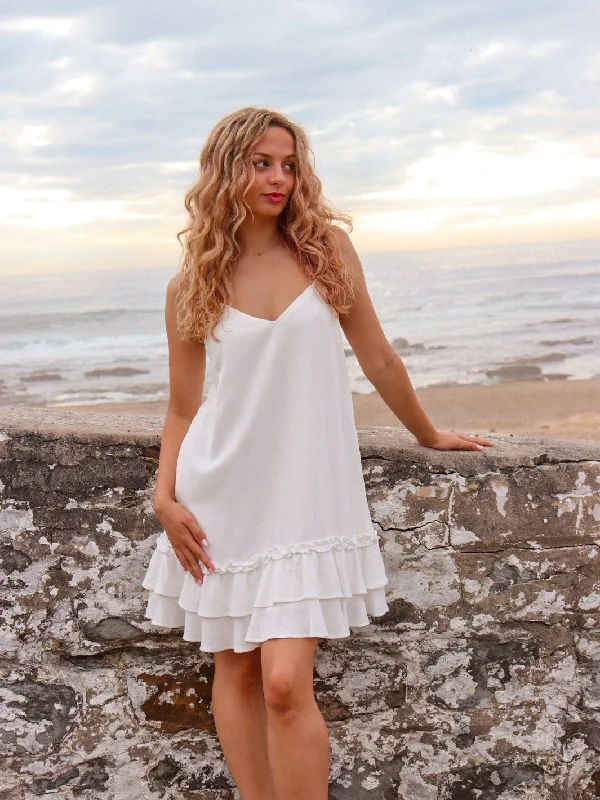 Denim Design STRING FRILL SHIFT
