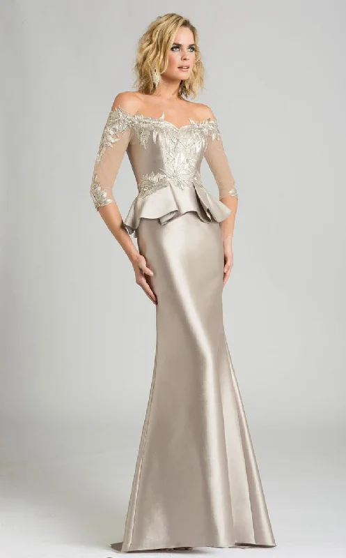Luxury Temperament Feriani Couture - 18574 Beaded Off-Shoulder Trumpet Dress