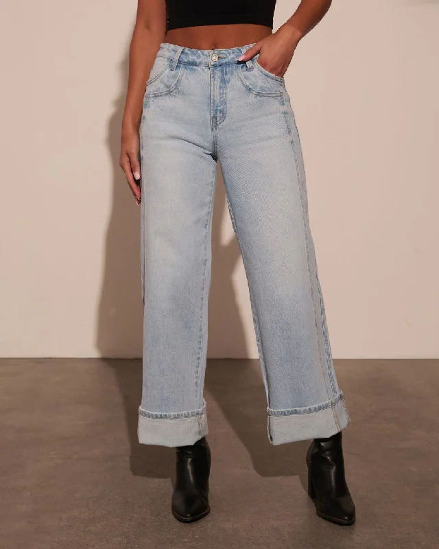 Diamond Series Stevenson Mid Rise Wide Leg Cropped Denim