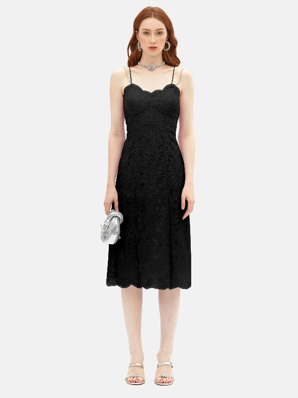High Street Style Gradient Lace Slip Dress
