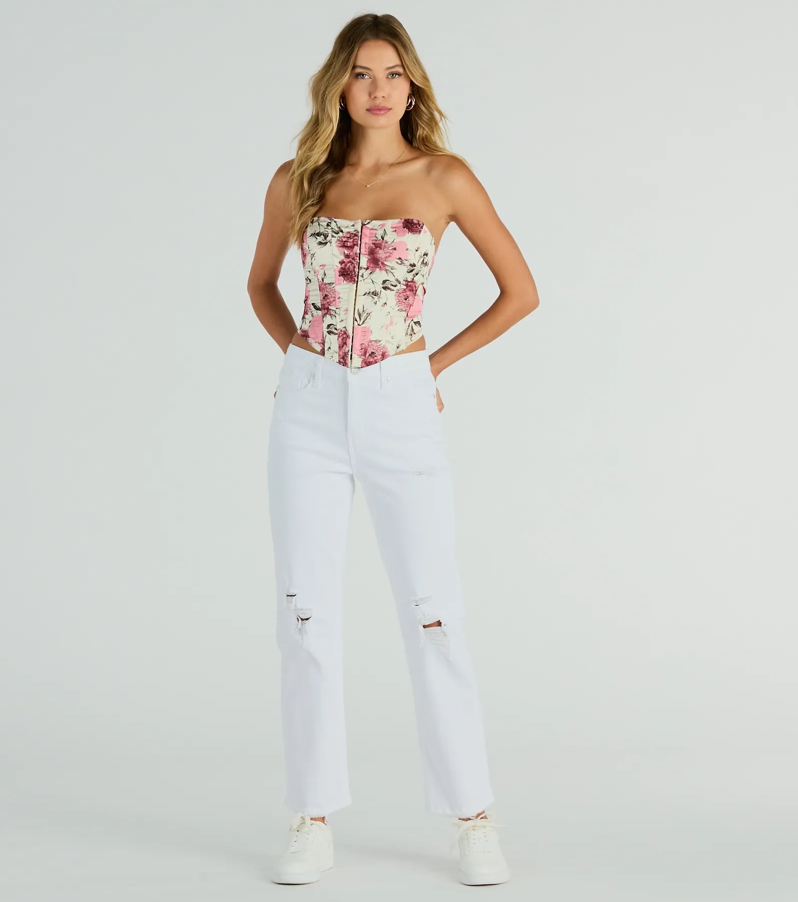 Sports Design Fresh Vibe High-Rise Destructed Straight-Leg Jeans by Windsor Denim