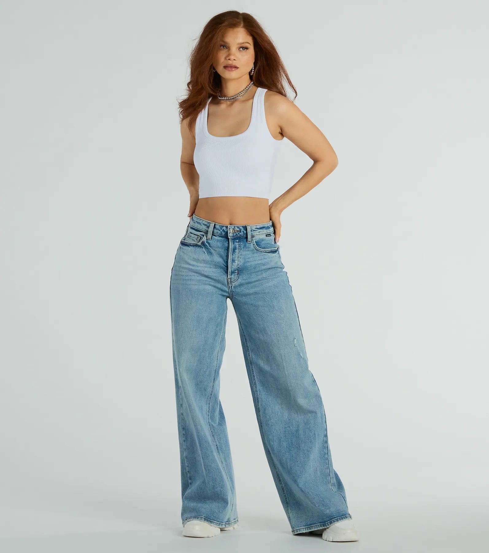Retro Fashion Iconic Staple High-Rise Wide-Leg Jeans