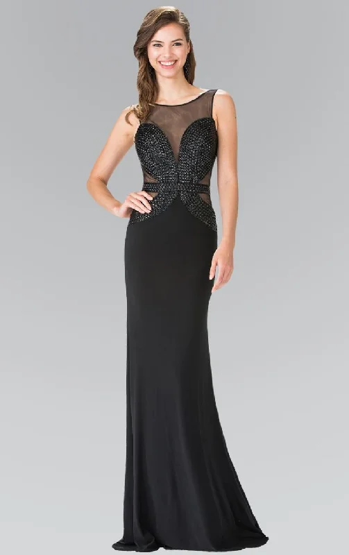 Casual Street Elizabeth K - GL2234 Illusion Bateau Neckline with Open Back Gown