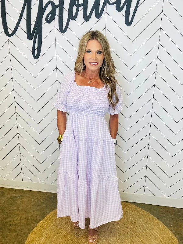 Unique Design Purple Gingham Dress--FLASH SALE ***FINAL SALE