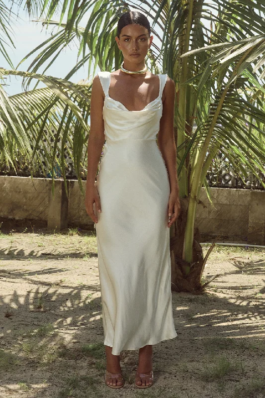 Retro Fashion HAVANNA MIDI DRESS - IVORY