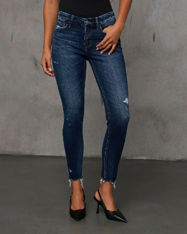 Double-sided Wear Jaylen Mid Rise Distressed Skinny Jeans