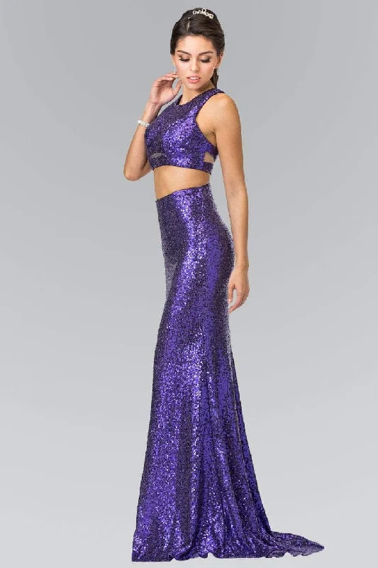 Carefree Elizabeth K - GL2333 Mock Two-Piece Sequined Sheath Gown