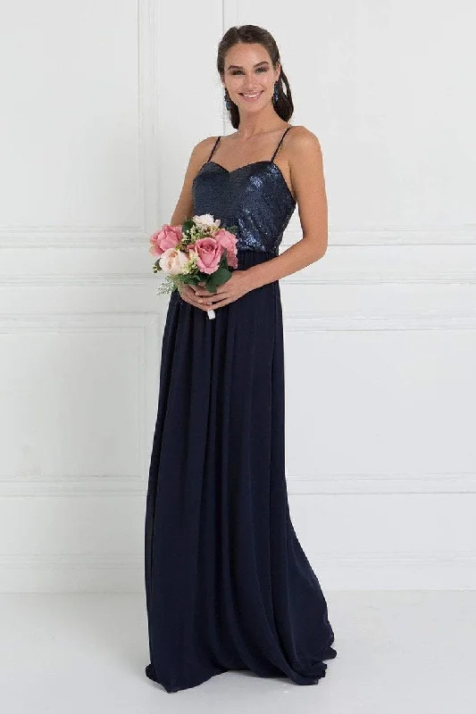 British Style Elizabeth K - GL2416 Sequined Sweetheart Chiffon A-line Dress