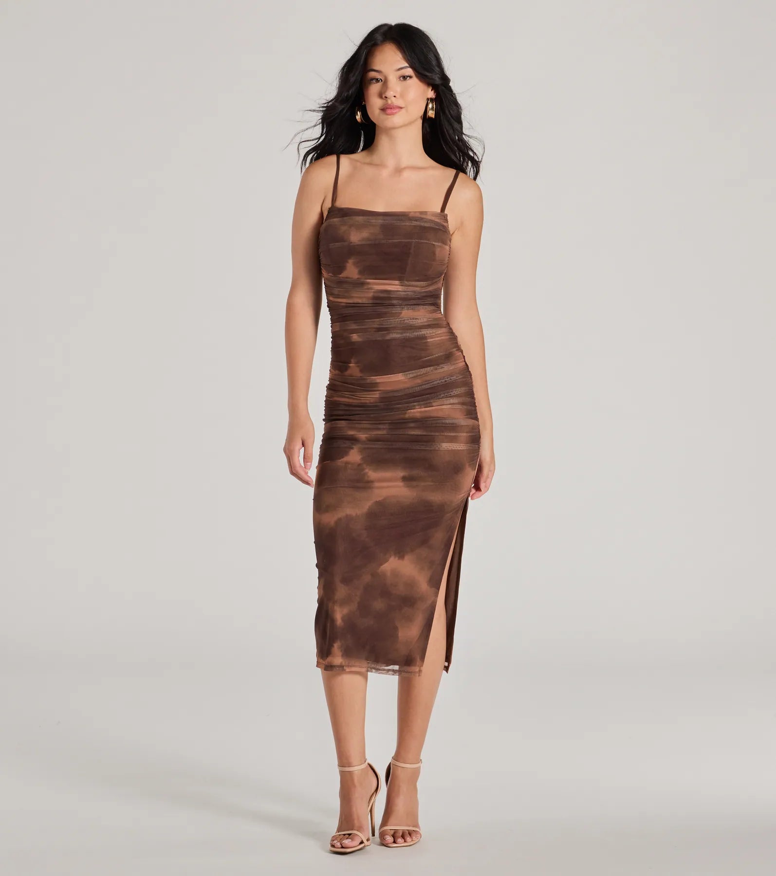 Light And Breathable Artsy Charm Corset Abstract Bodycon Midi Dress