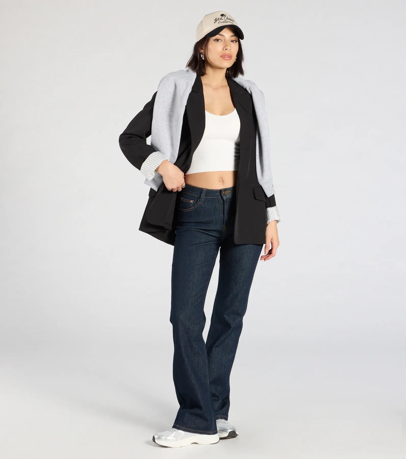 Youthful Street Fashion Official Business Striped Cuff Woven Blazer
