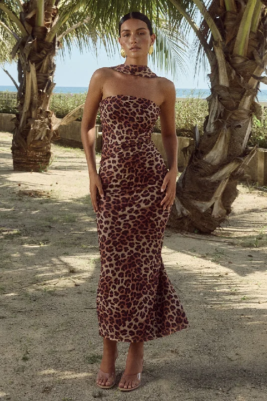 Classic Series ANTONIE MIDI DRESS - LEOPARD PRINT