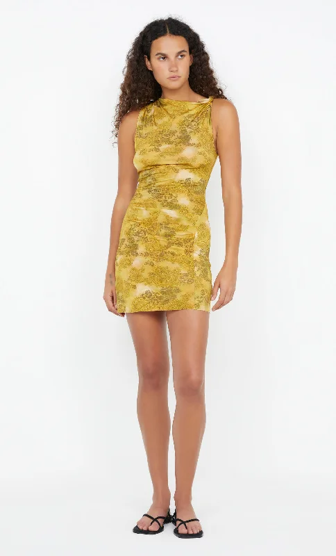 Simple Matching RIANNA MINI DRESS - GOLDEN VINE