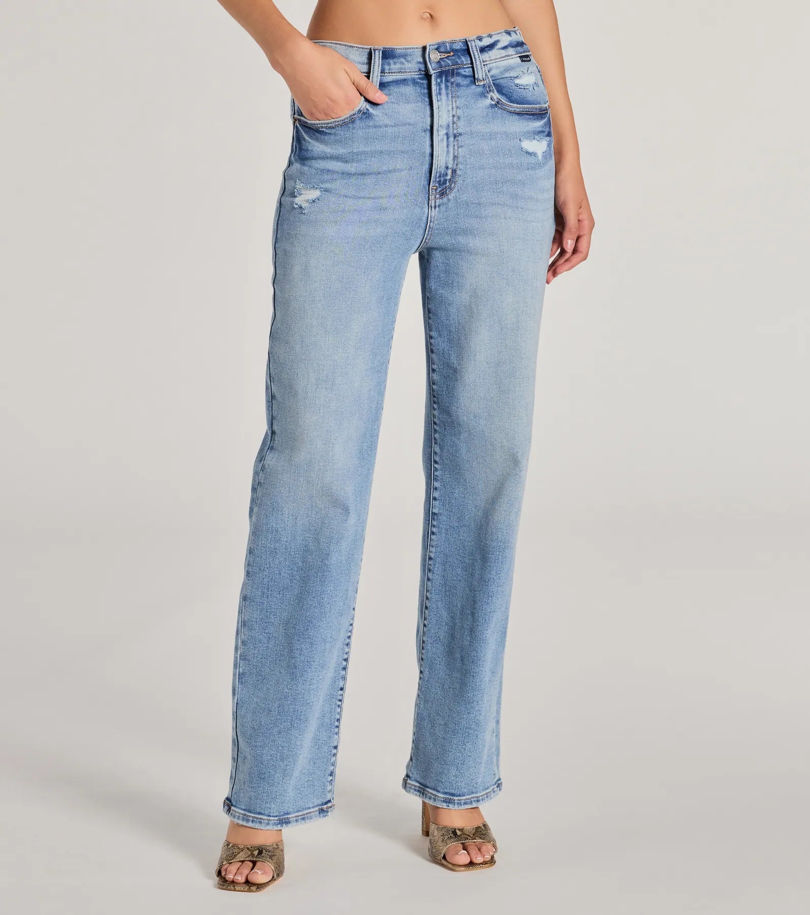 Elegant Tailoring Basic Vibes High-Rise Straight-Leg Denim Jeans