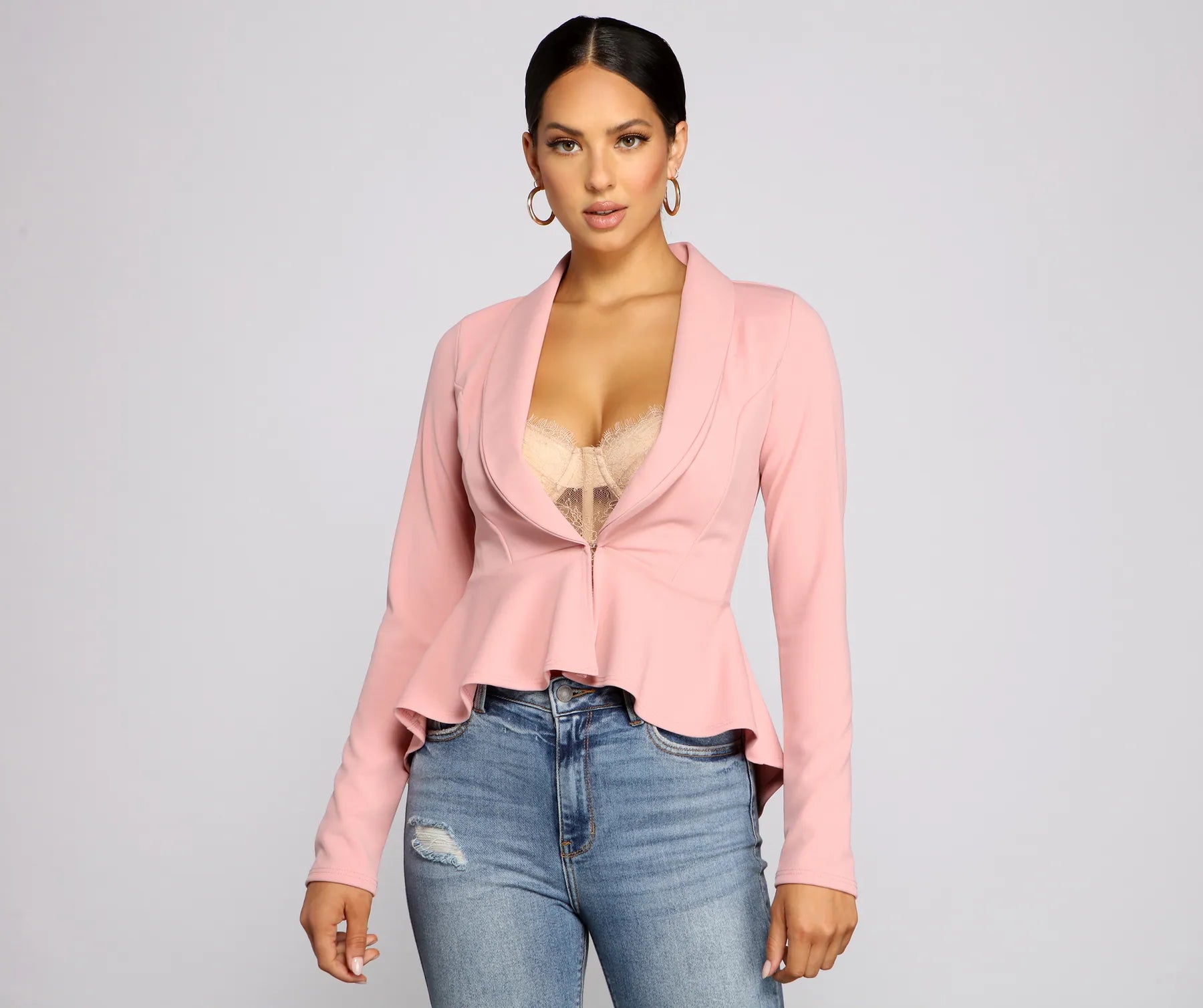 College Style Work It Peplum Blazer