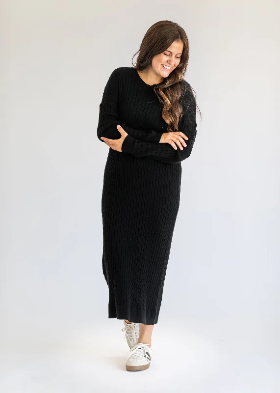Soft And Comfortable Aspen Cable Knit Sweater Dress