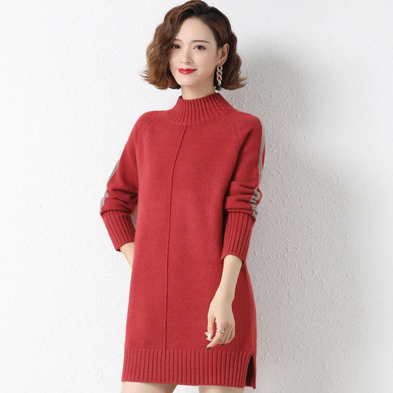 Trendy And Casual Smoky Mountain Sweater Dress - Red - FINAL SALE